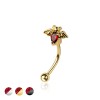 RED TEARDROP CZ BAT 316L SURGICAL STEEL CURVED BARBELL/EYEBROW
